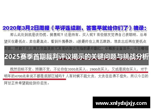 2025赛季首期裁判评议揭示的关键问题与挑战分析