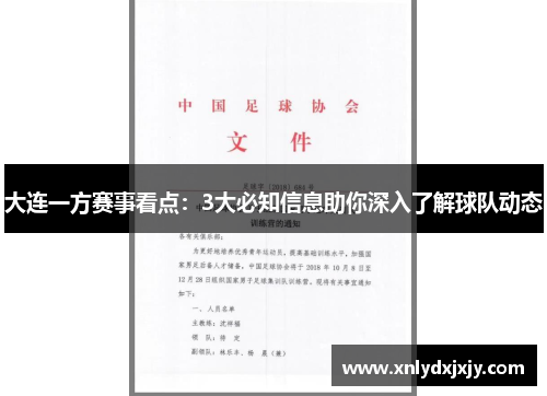 大连一方赛事看点：3大必知信息助你深入了解球队动态